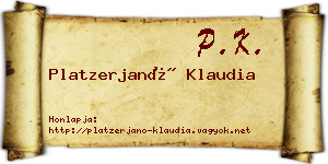 Platzerjanó Klaudia névjegykártya
